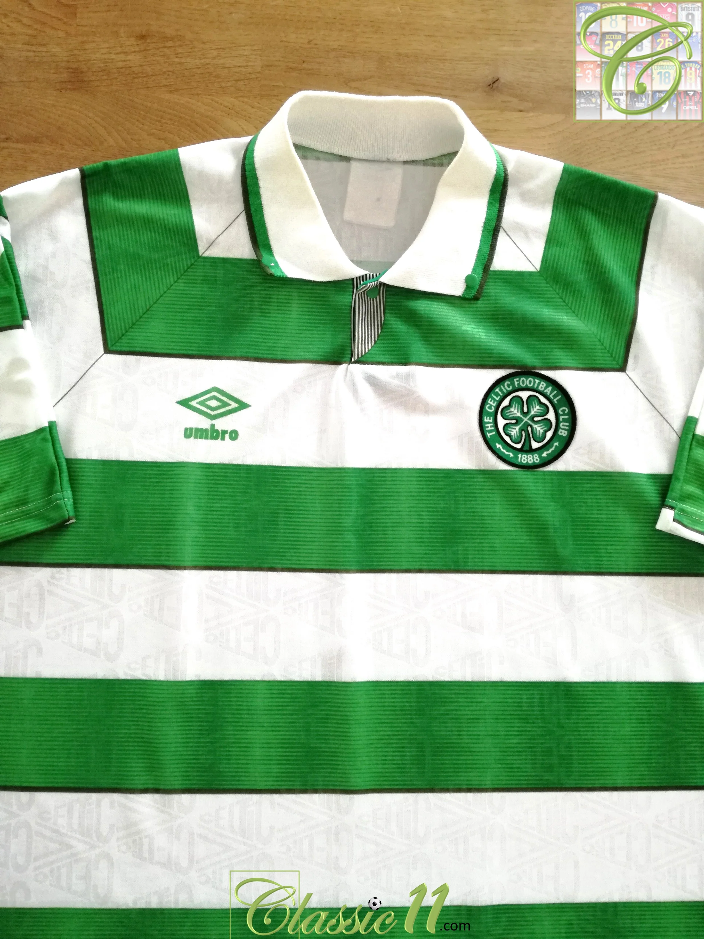 1991/92 Celtic Home Football Shirt (L)