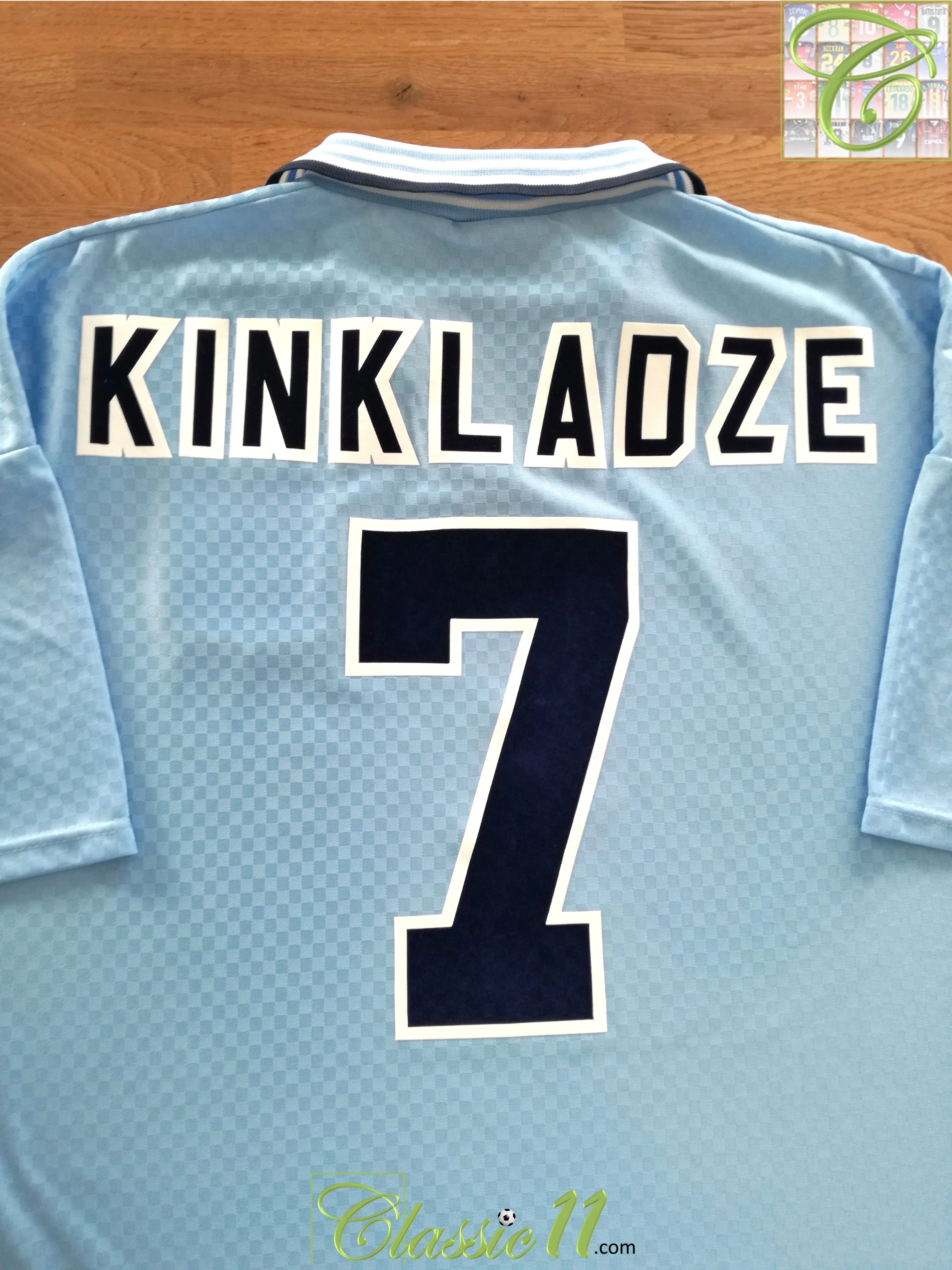 1995/96 Man City Home Football Shirt Kinkladze #7 (XXL)