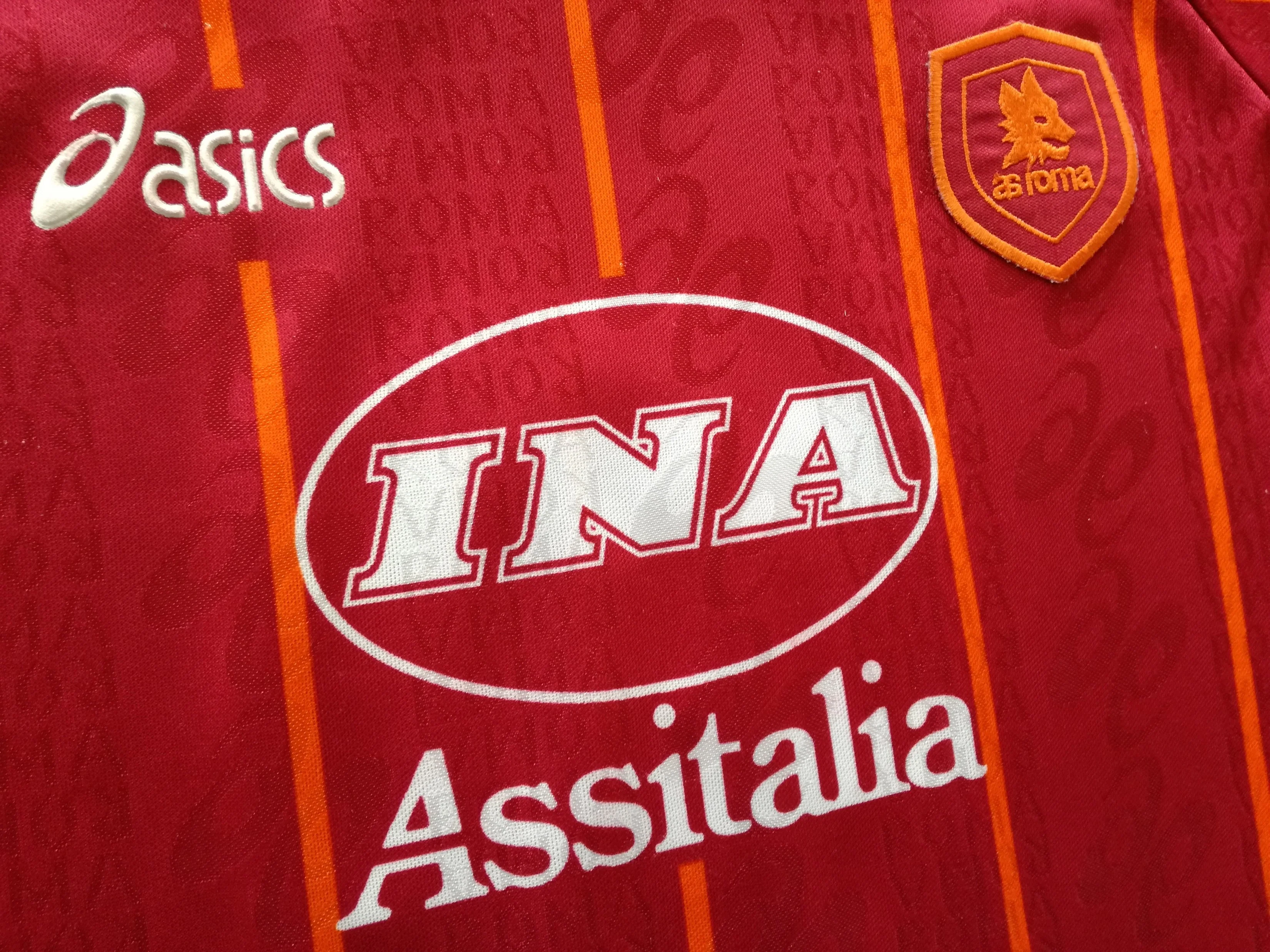 1996/97 Roma Home Serie A Football Shirt Balbo #9 (XL) - Image 7