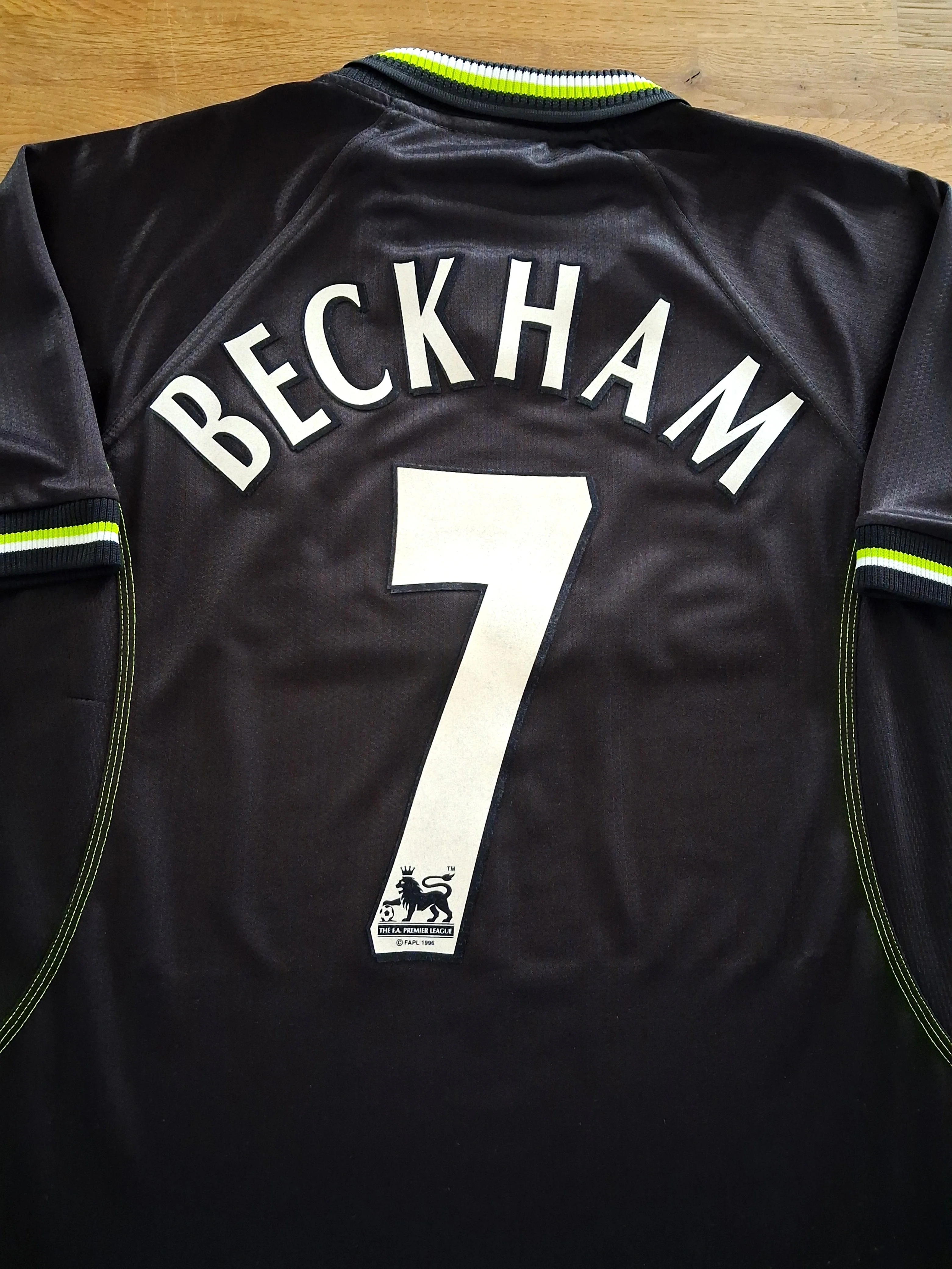 1998/99 Man Utd 3rd Premier League Football Shirt Beckham #7 (L)