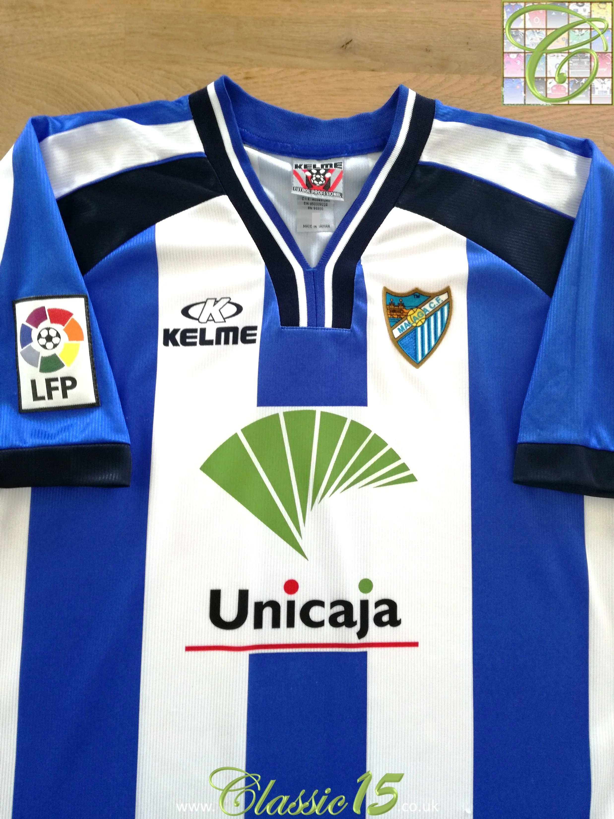 1999/00 Málaga Home La Liga Football Shirt (M)
