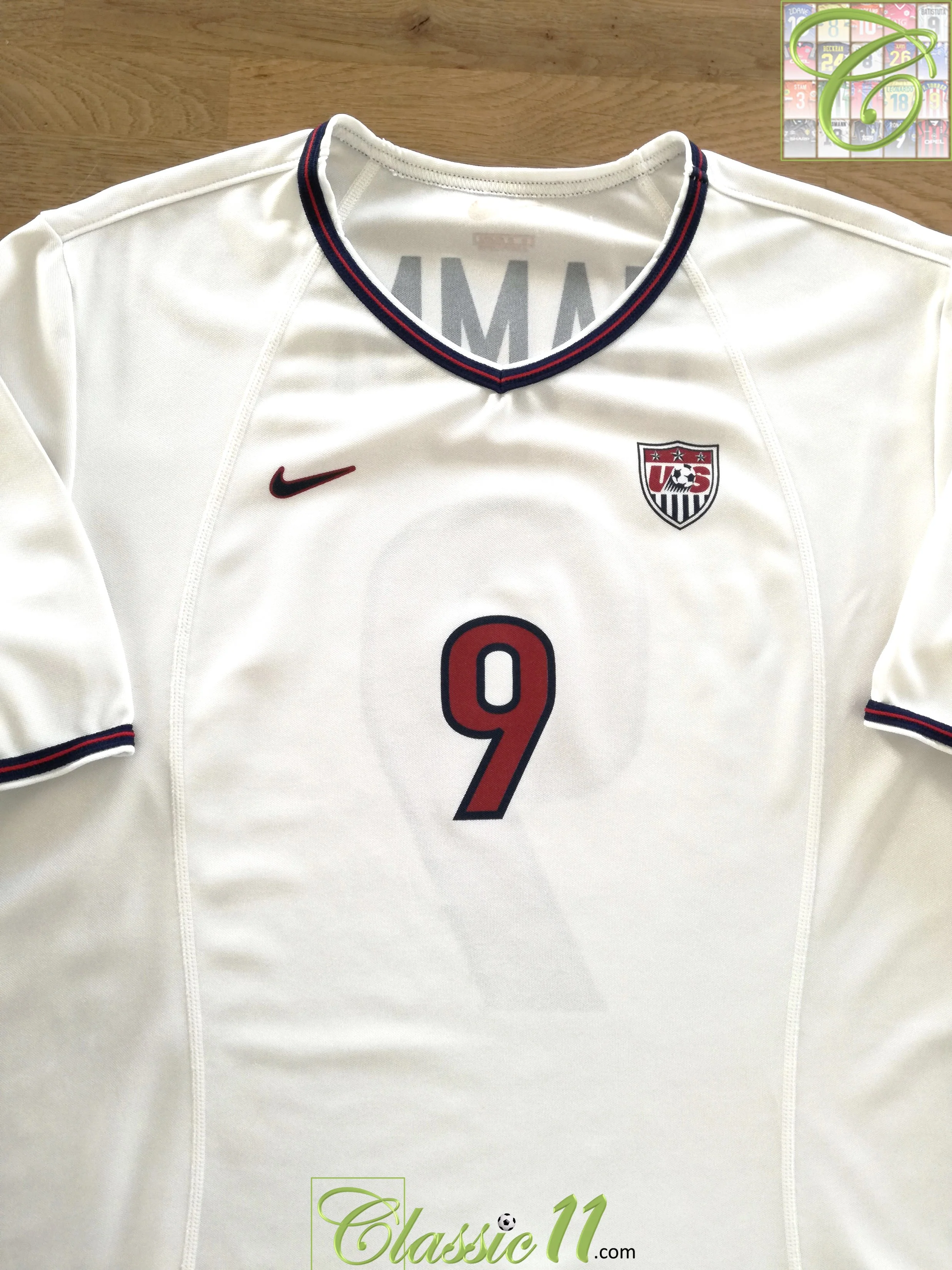 1999 USA Women Home Football Shirt Hamm #9 (L) - Image 2