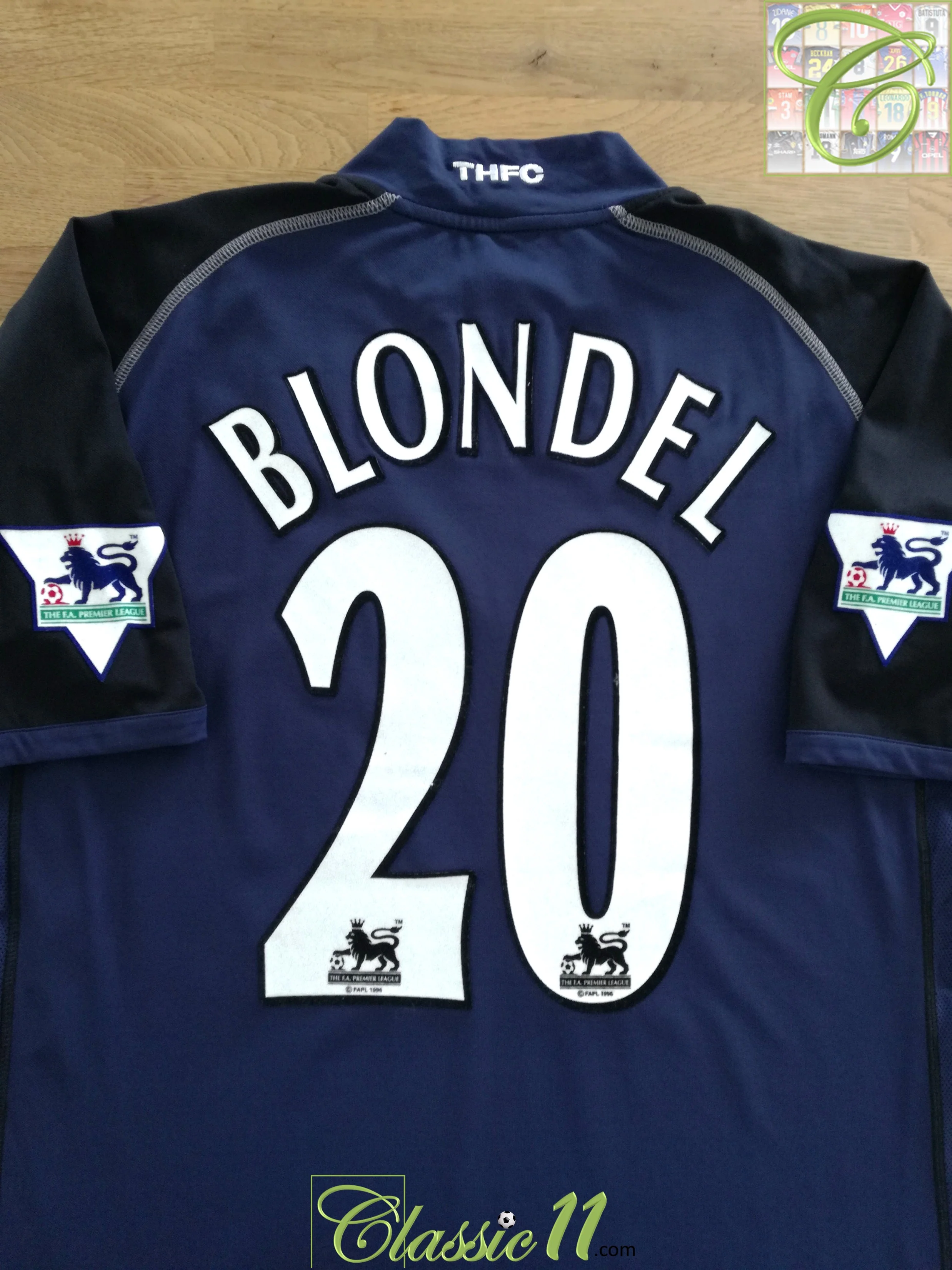 2002/03 Tottenham Away Premier League Football Shirt Blondel #20 (XL)