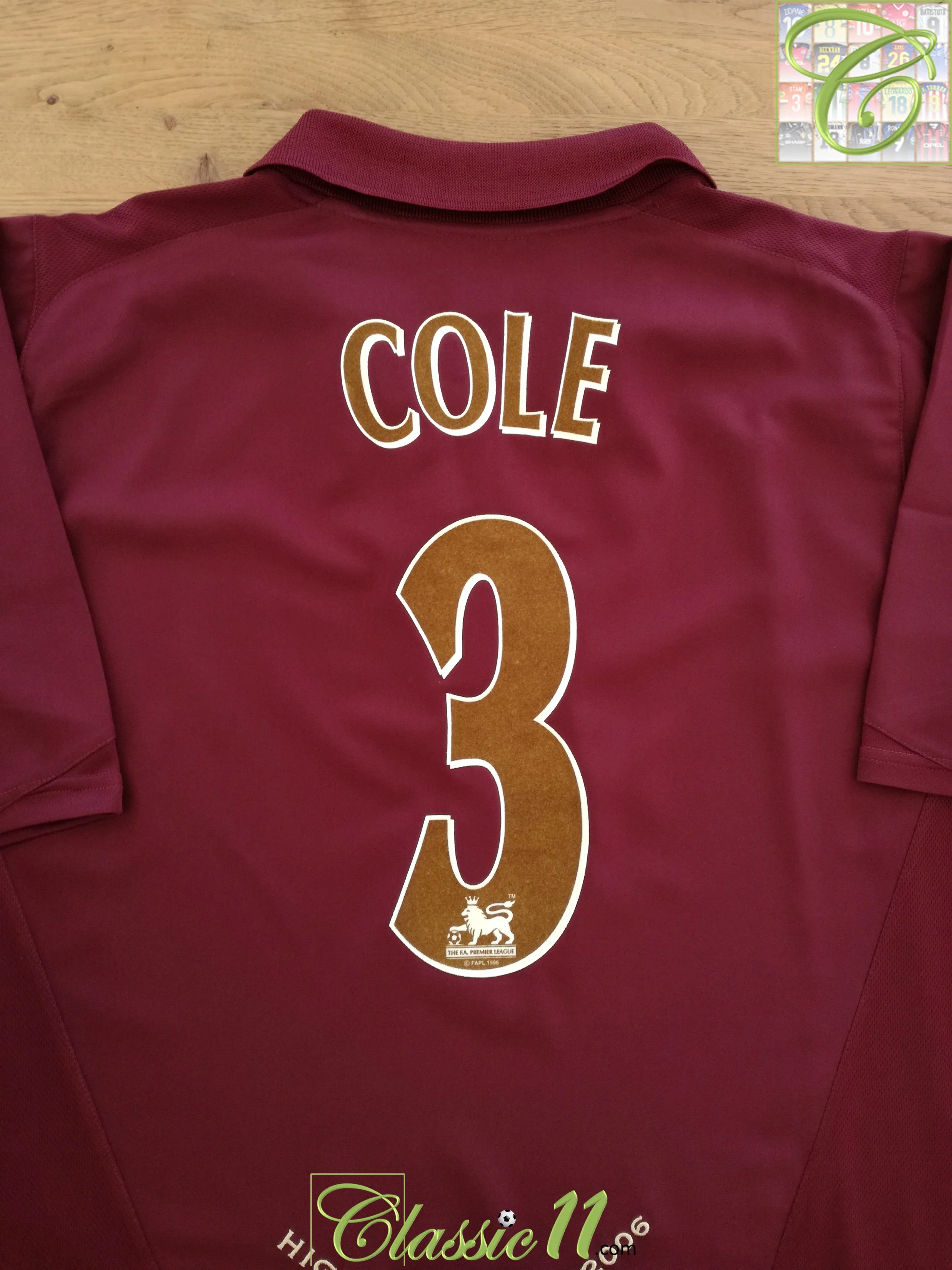 2005/06 Arsenal Home Football Shirt Cole #3 (L)