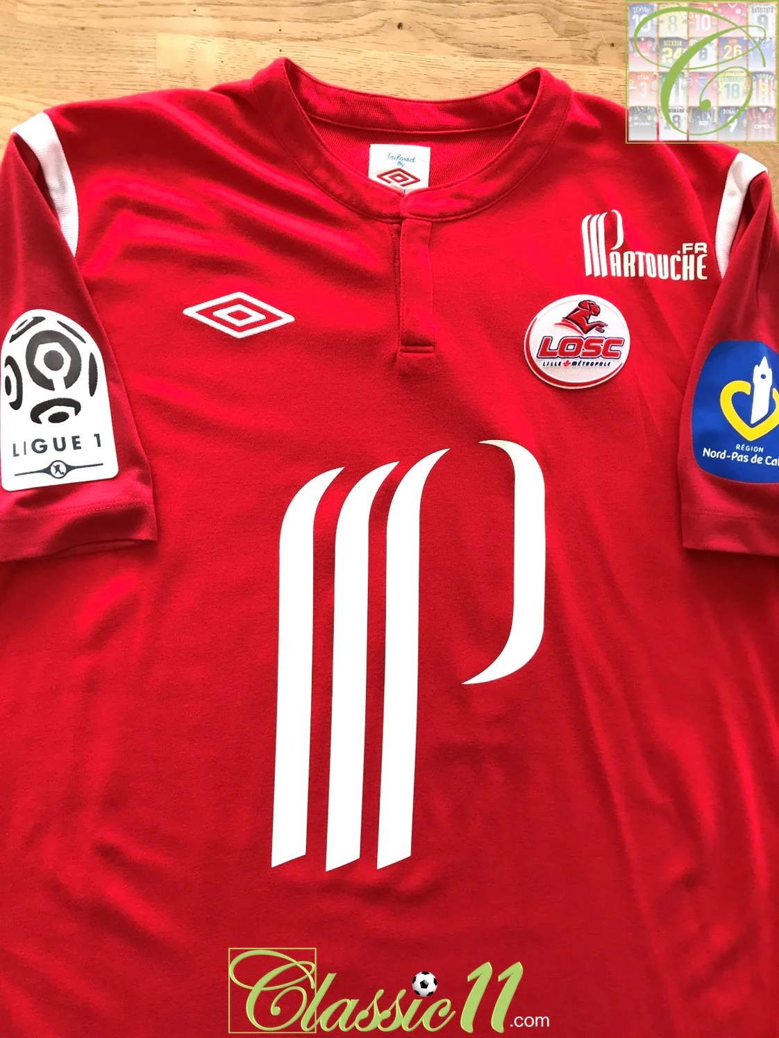 2010/11 Lille Home Ligue 1 Player Issue Football Shirt Mouko #16 (M) - Image 2