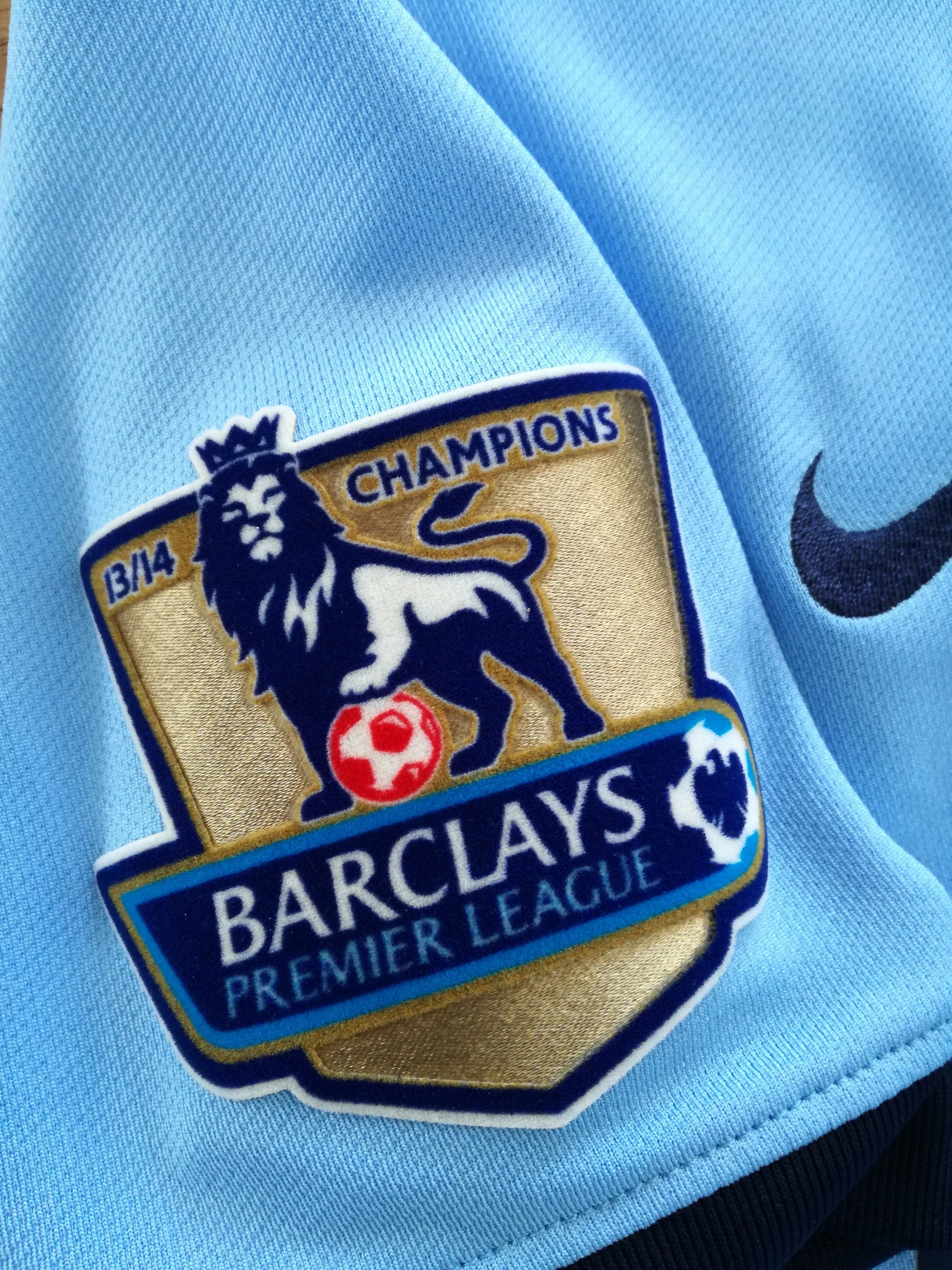 2014/15 Man City Home Premier League Football Shirt Silva #21 (Kids) - Image 3