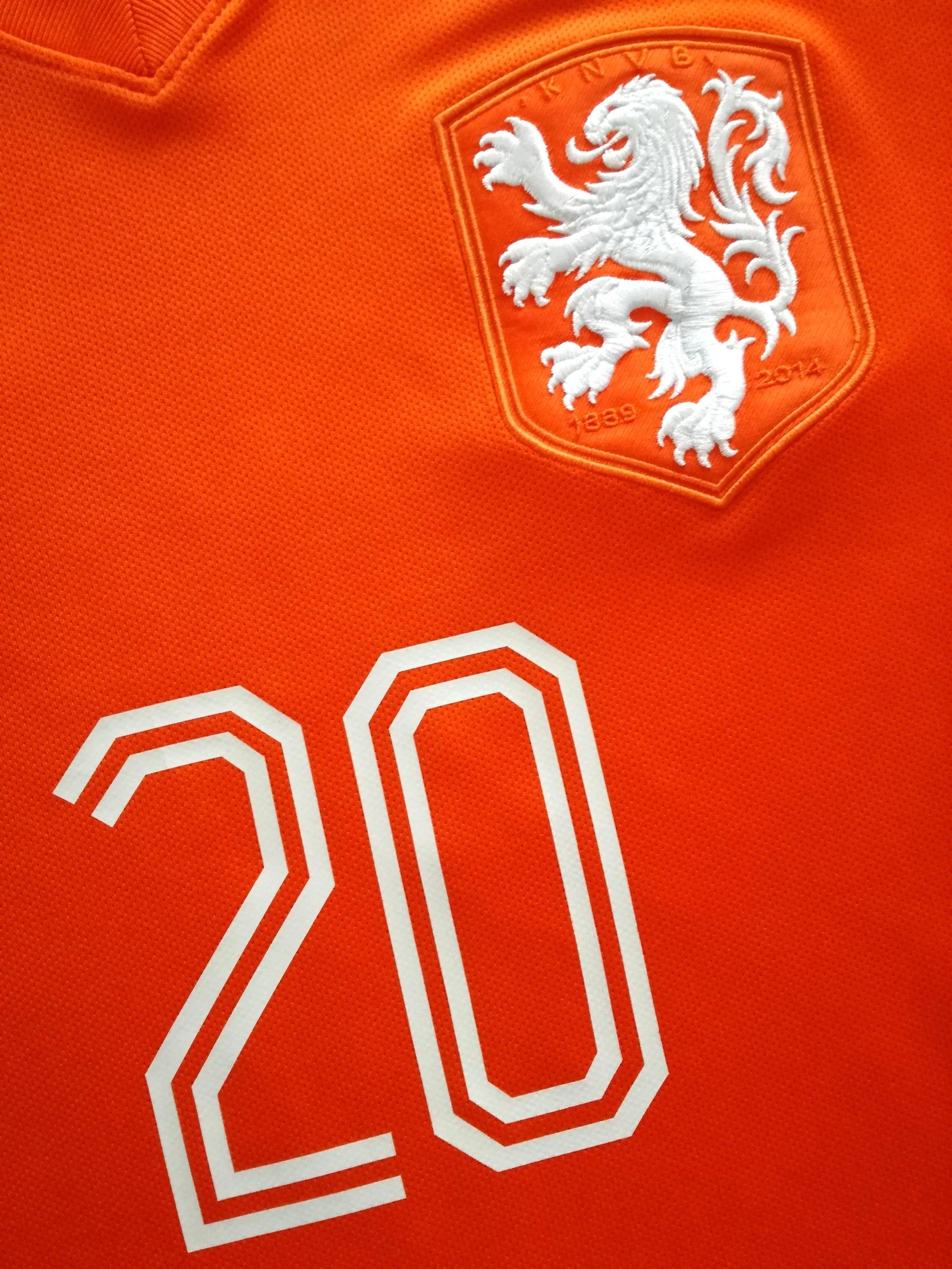 2014 Netherlands Home World Cup Football Shirt Wijnaldum #20 (M) - Image 6