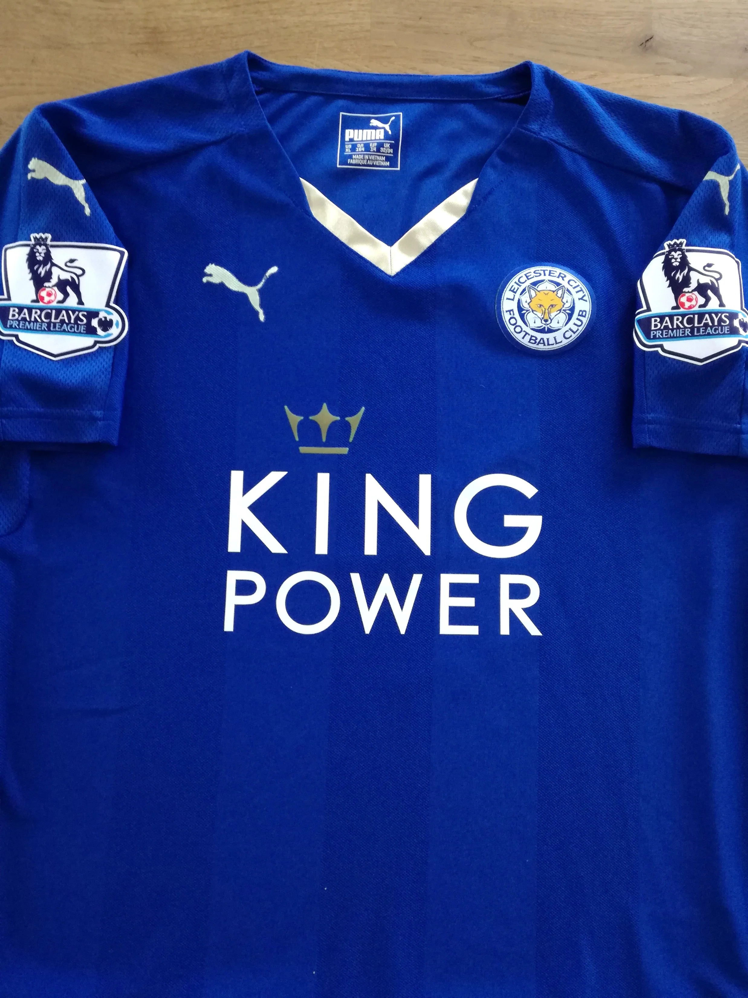 2015/16 Leicester City Home Premier League Football Shirt Vardy #9 (Kids) - Image 2