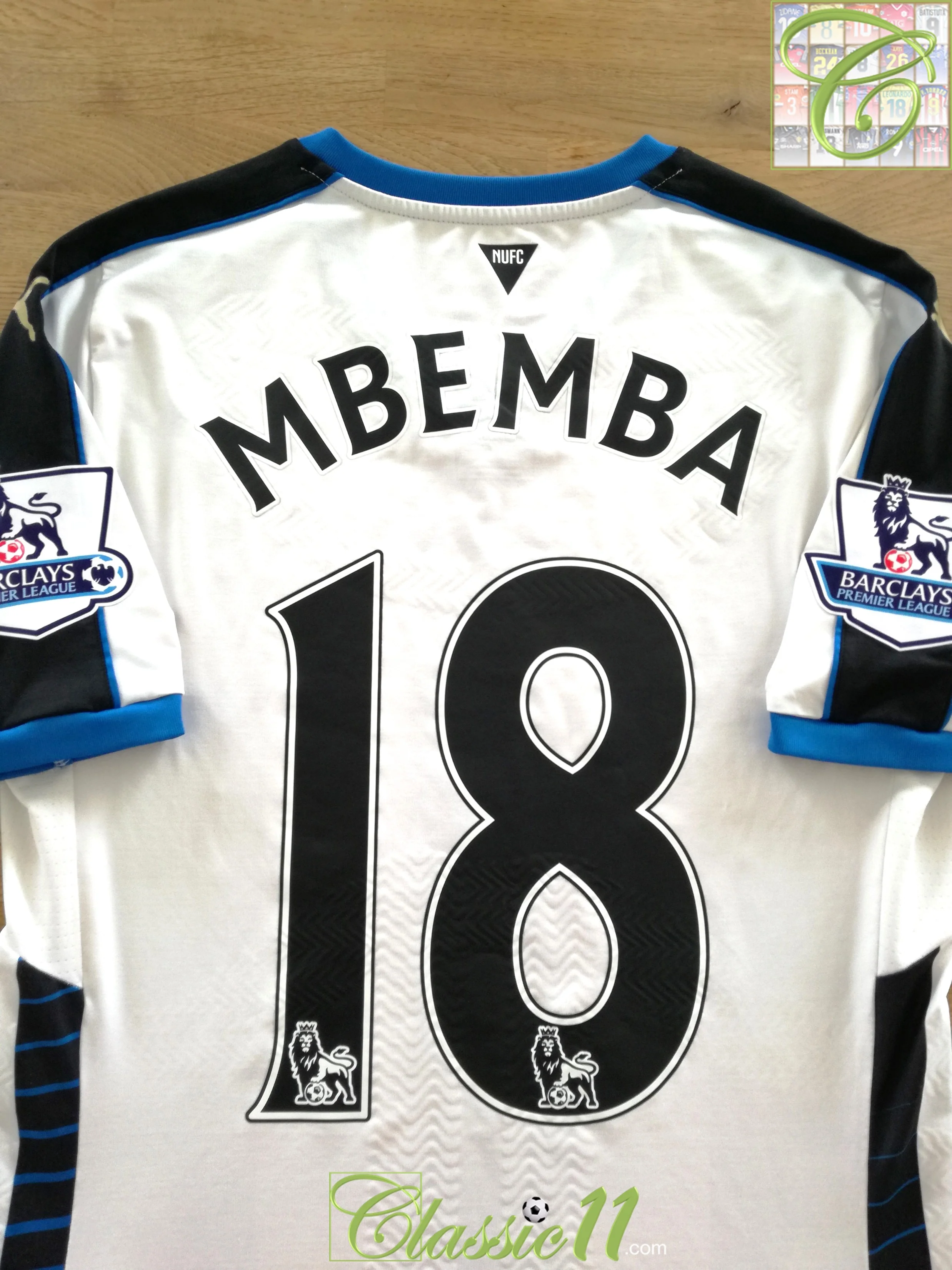 2016 Newcastle United Home Match Worn (vs Man Utd) Premier League Football Shirt Mbemba #18 (L)