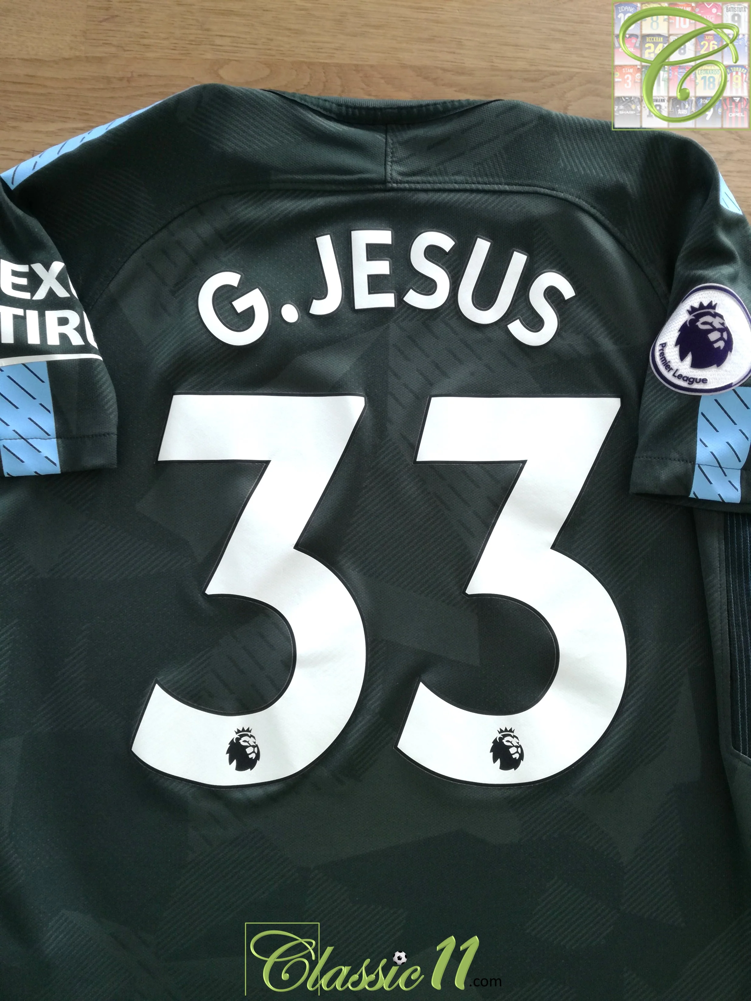 2017/18 Man City 3rd Premier League Football Shirt G.Jesus #33 (Kids)