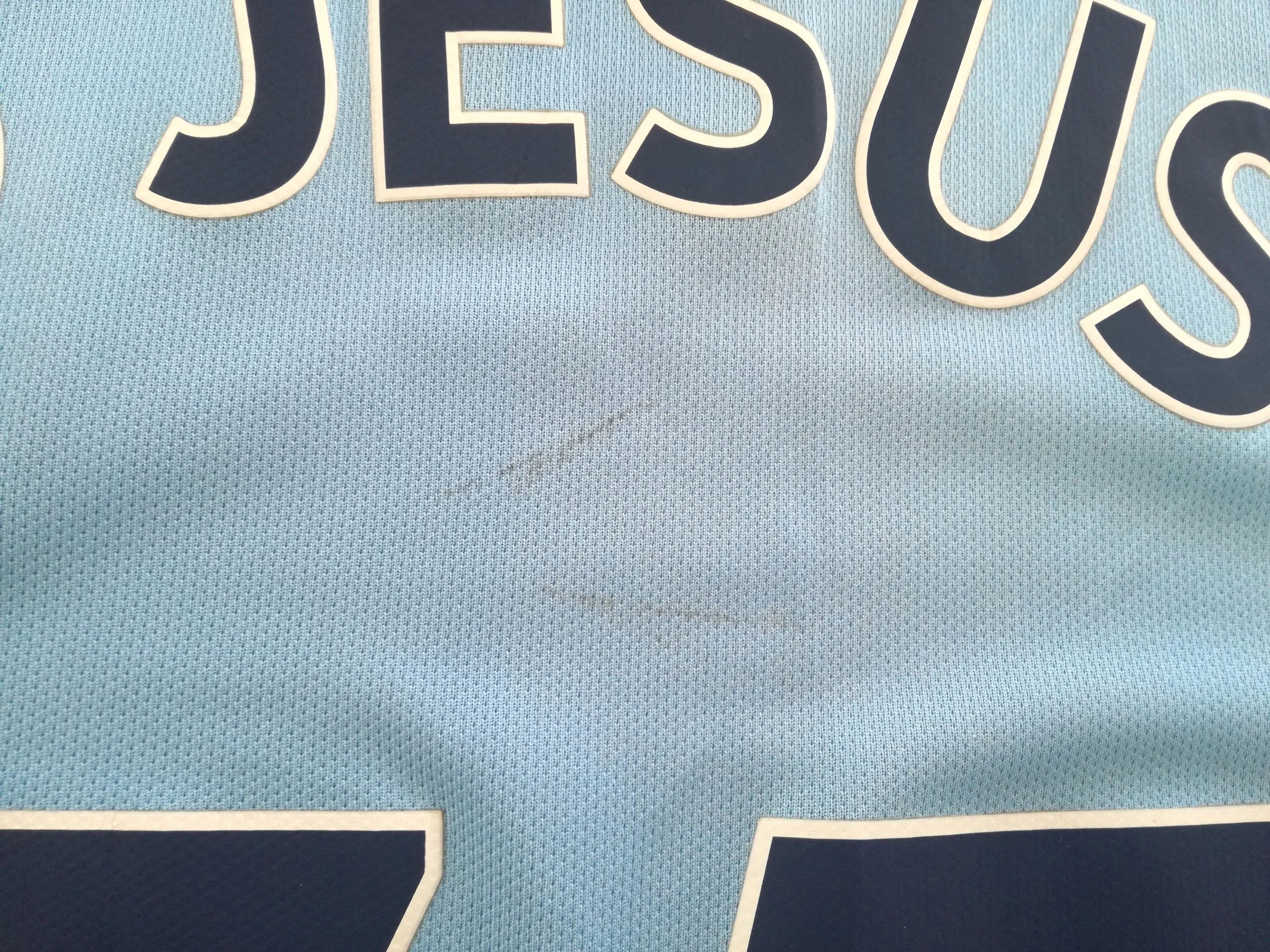 2017/18 Man City Home Premier League Football Shirt G Jesus #33 (M) - Image 11