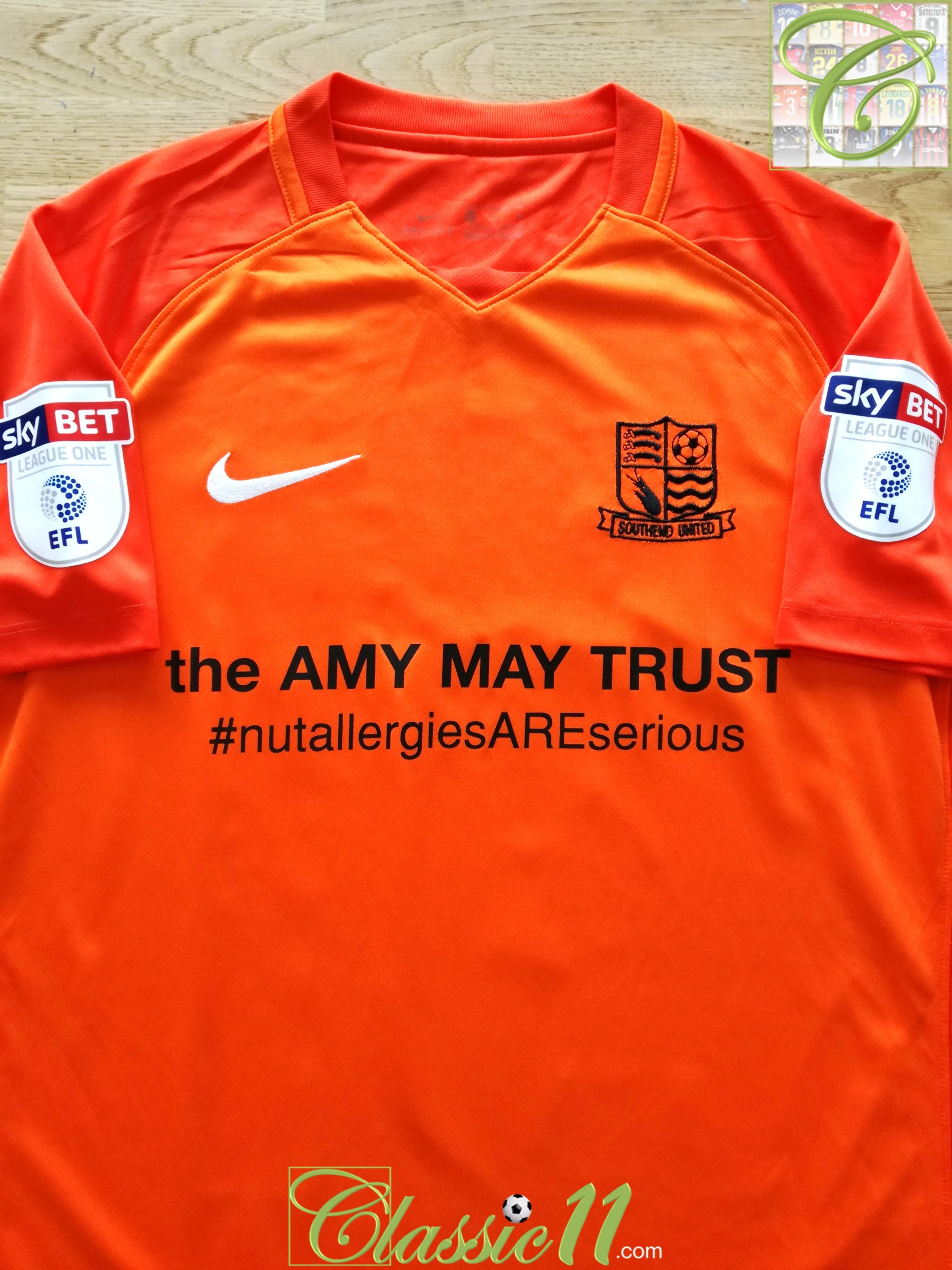 2017/18 Southend United Away Match Worn Football Shirt Robinson #31 (M) - Image 8