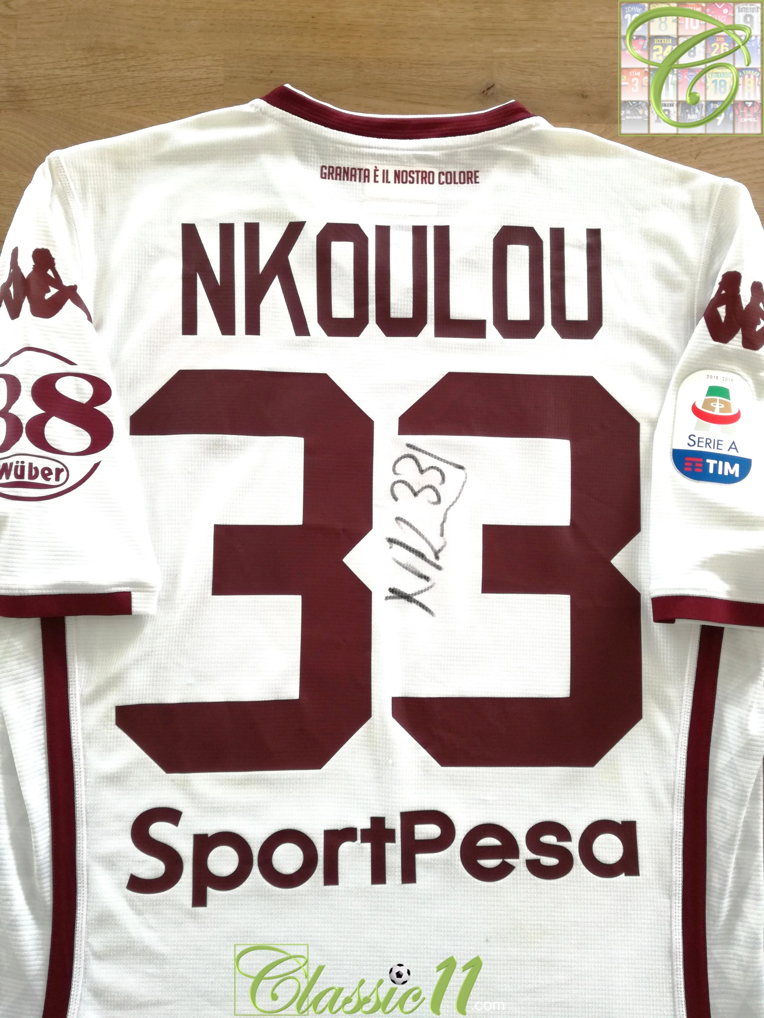 2019 Torino Away Serie A Match Worn (vs Empoli) Football Shirt Nkoulou #33 (XL)