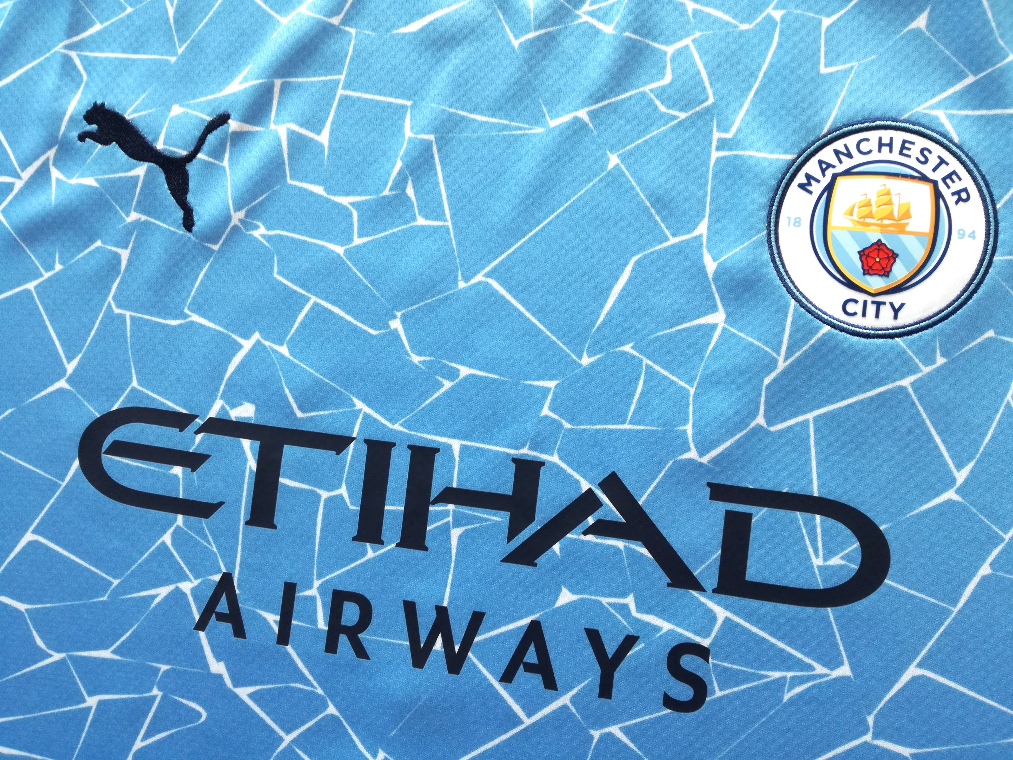 2020/21 Man City Home Football Shirt (L) - Image 3