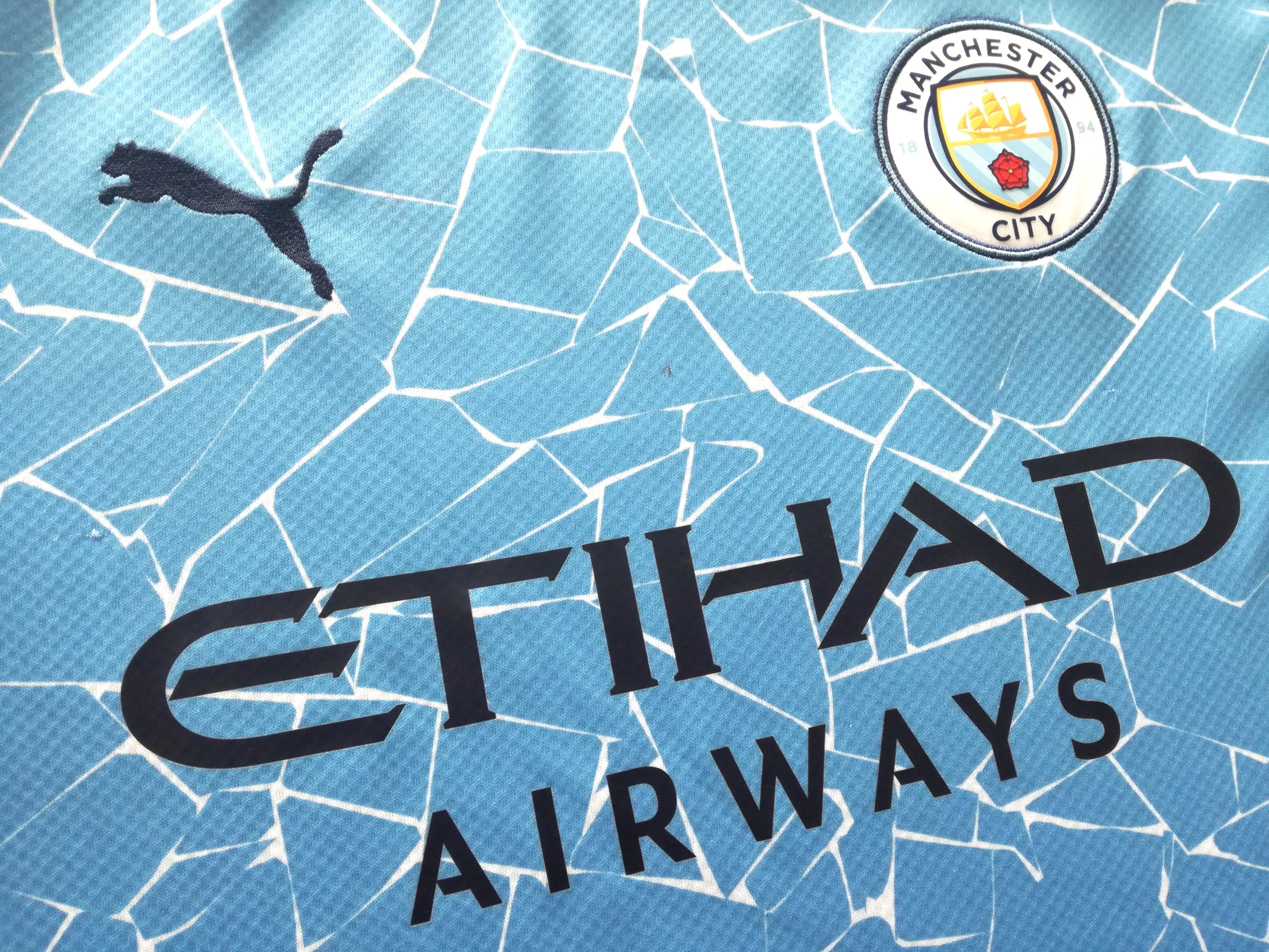 2020/21 Man City Home Football Shirt (L) - Image 3