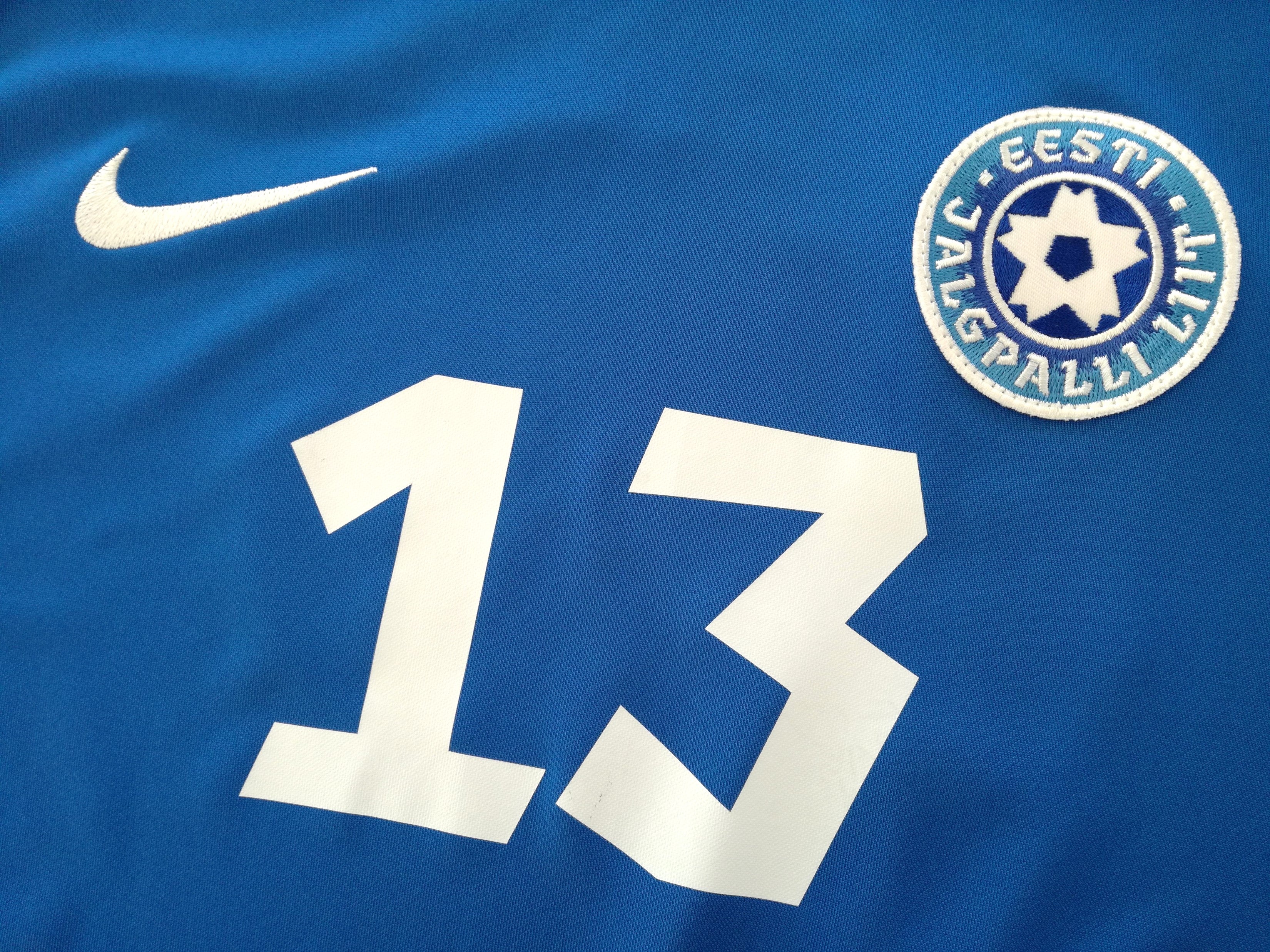 2021 Estonia Home World Cup Qualifiers Match Worn (vs Wales) Football Shirt Lilander #13 (M) - Image 6