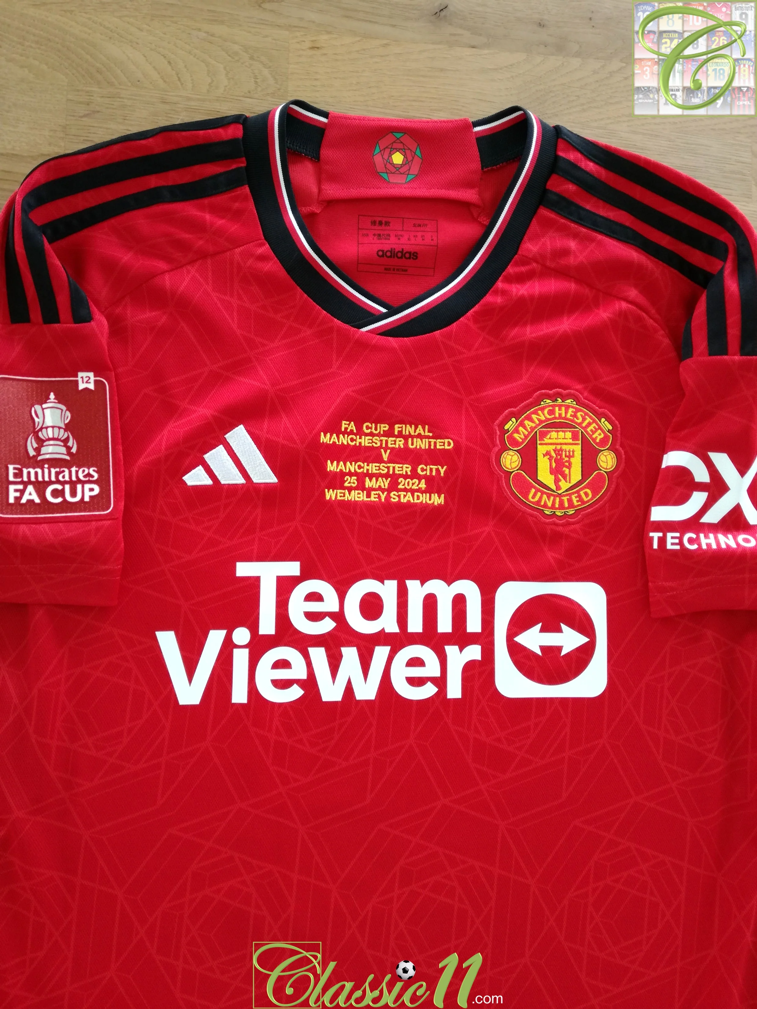 2023/24 Man Utd Home FA Cup Final Football Shirt Garnacho #17 (M) - Image 2