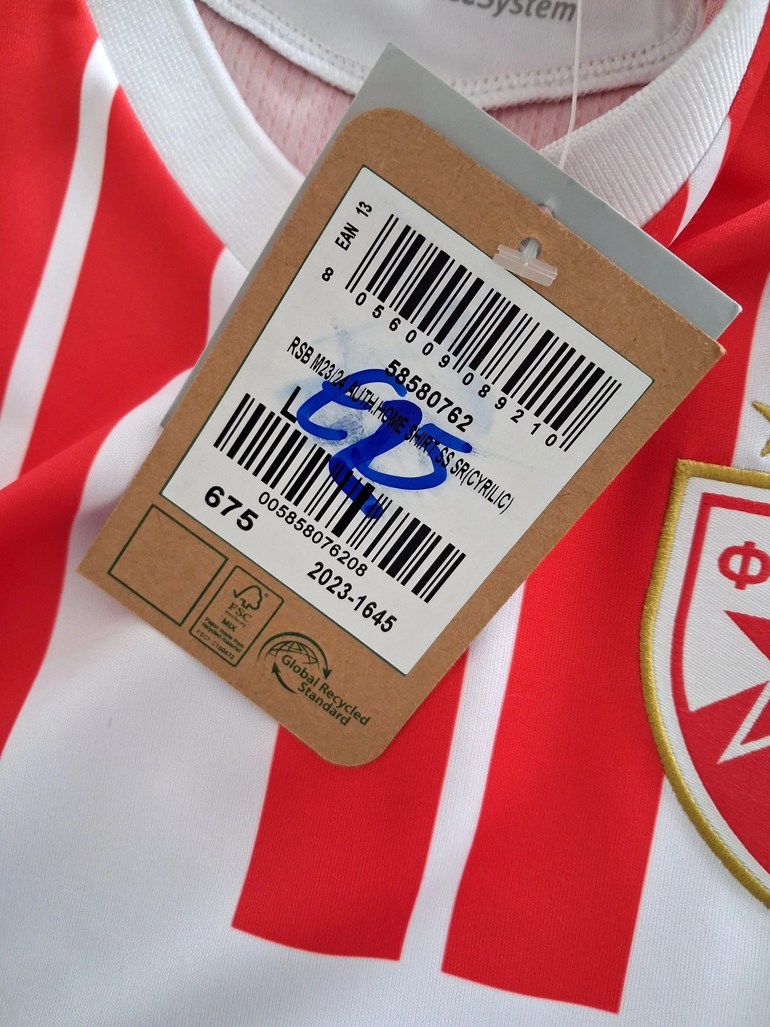 2023/24 Red Star Belgrade Home Football Shirt (L) *BNWT* - Image 3